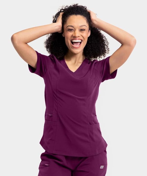 Women's Double Pocket V-Neck Top | 181003