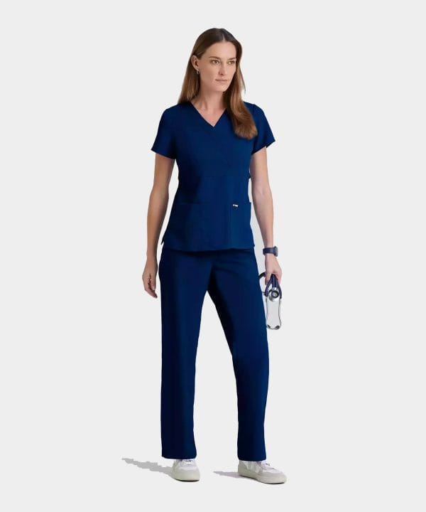 Alternative view of Grey's Anatomy Classic Riley Top -3 Pocket V-Neck Scrub Top | 4153