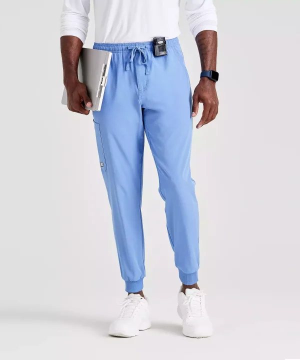 Men's Jogger Scrub Pant with Drawstring Elastic Waistband and Cargo Pocket | SKP572