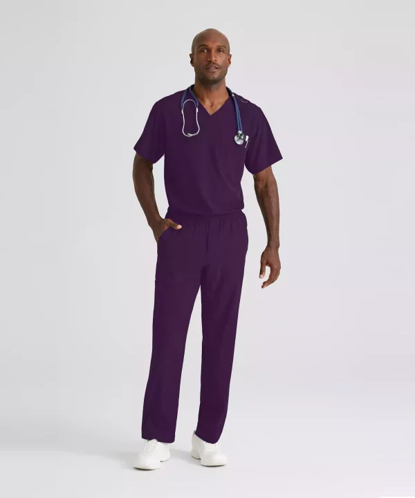 Alternative view of Men's V-Neck Cargo Pocket Scrub Top | SK0112