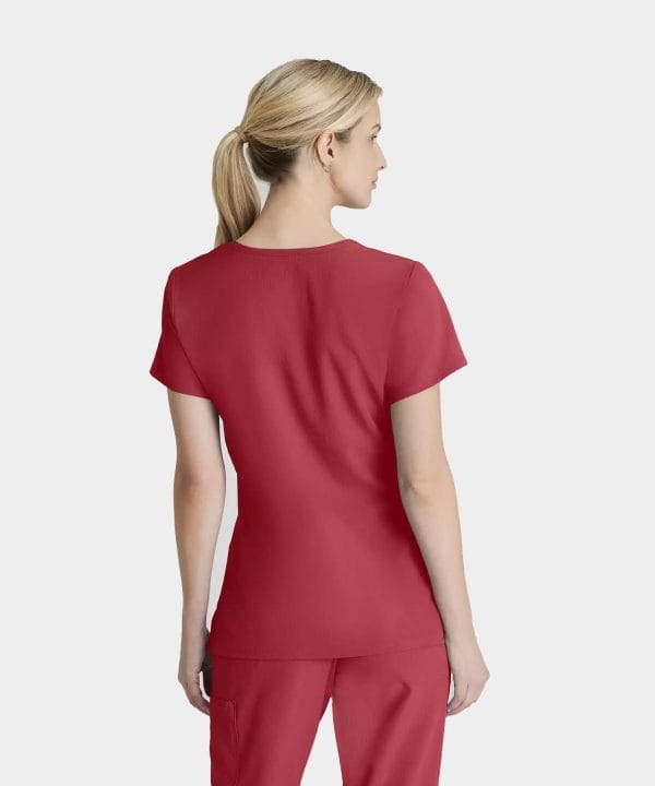 Women's Mock-Wrap V-Neck Scrub Top | SK102