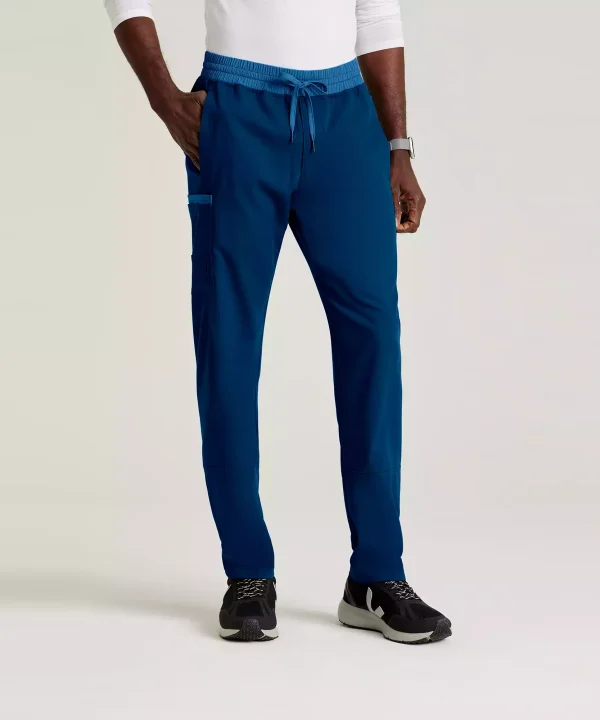 Grey's Anatomy Spandex Stretch Men's 7 Pocket Two-Tone Slim & Straight Pant | GRSP641