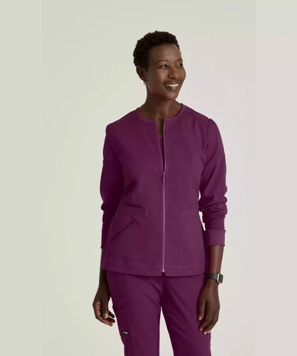 Grey's Anatomy Spandex Stretch Millie Jacket-3 Pocket Zip Jacket | GRSW017