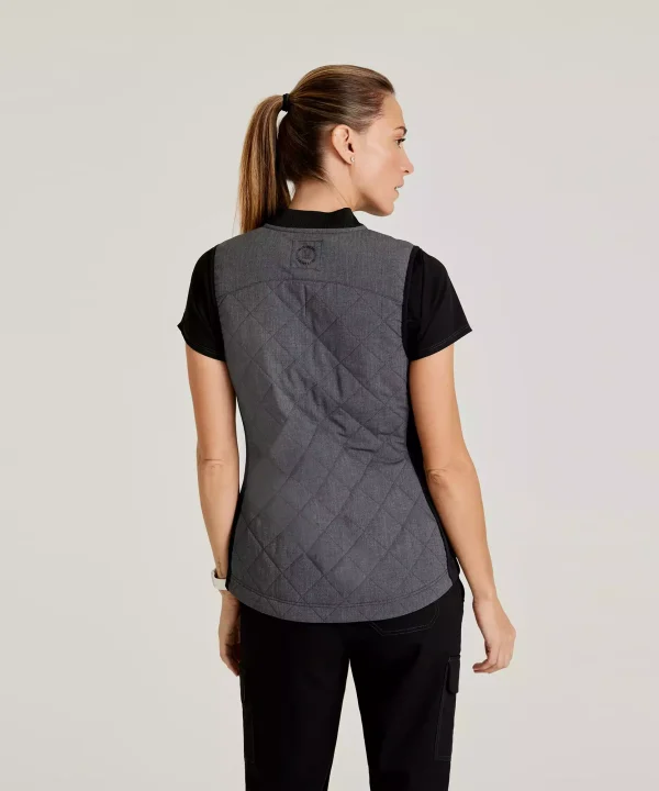 Alternative view of Grey's Anatomy Spandex Stretch Women's 2 Pocket Two-Toned Quilted Vest | GRSV845