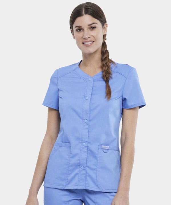 Snap Front V-Neck Top | WW622