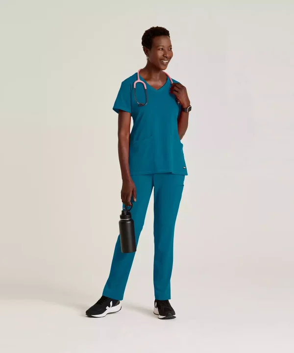 Alternative view of Women's V-Neck Antimicrobial Scrub Top | GRST045