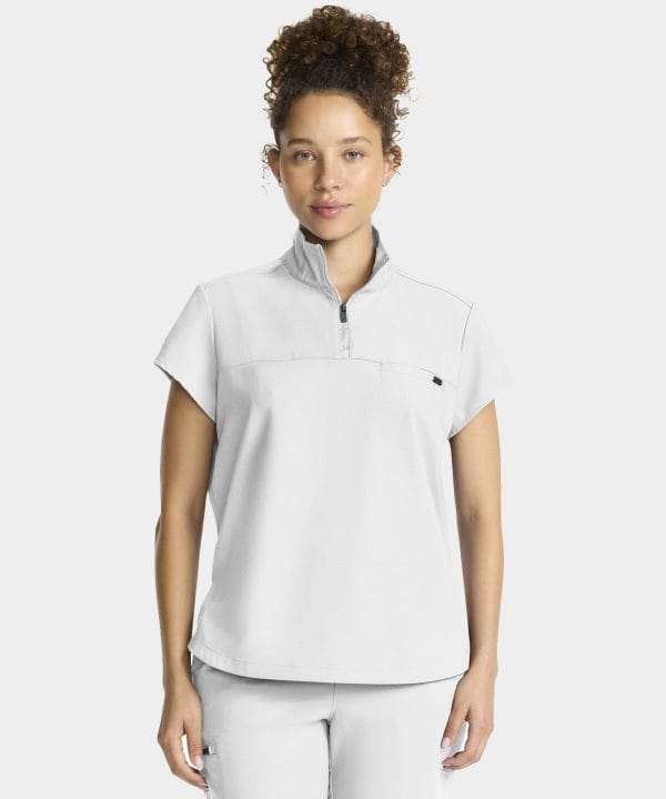 Bella Quarter Zip Scrub Top