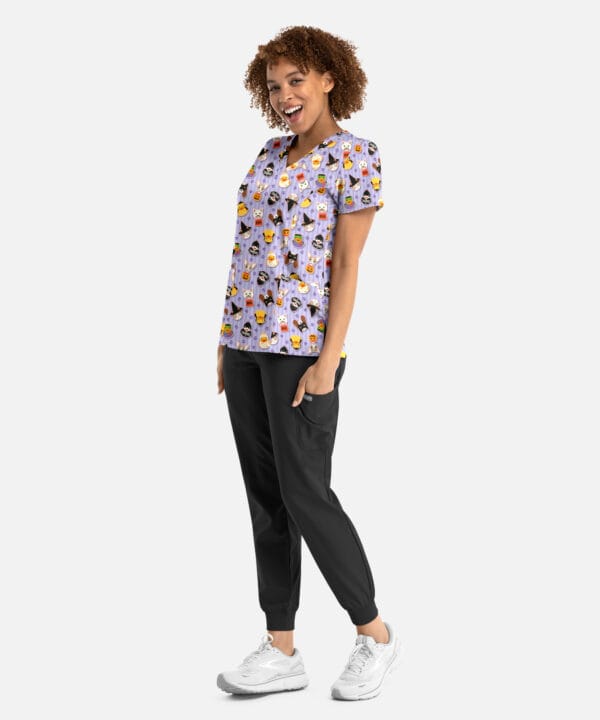 Alternative view of Halloween Scrub Top – Spooky Squad | 1797-SPSD