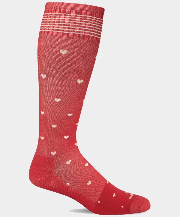 Alternative view of Women's Full Heart Compression Socks - Wide Calf | SW131W