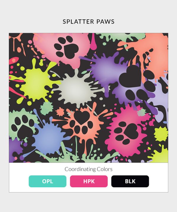 Alternative view of Women's Curved V-Neck Print Top Splatter Paws | 1797-SPPW