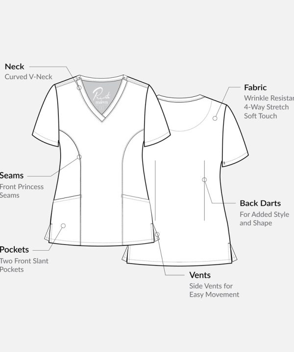 Alternative view of Women's Curved V-Neck Print Top Wildflower Pop | 1797-WDFP